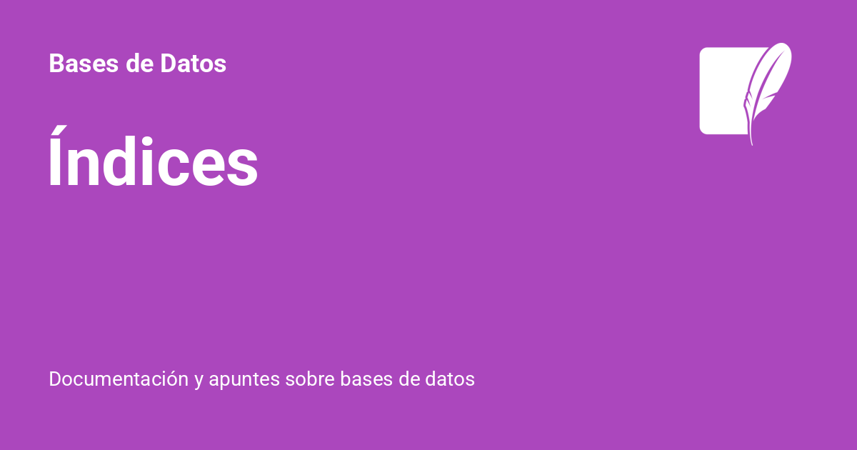  ndices bases de datos